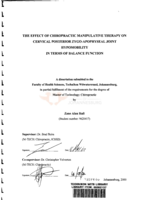 The effect of chiropractic manipulative therapy on cervical posterior zygo-apophyseal joint hypomobility in  terms of balance function