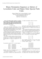 Binary permutation sequences as subsets of Levenshtein codes and higher order spectral nulls codes