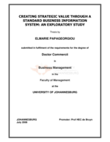 Creating strategic value through a standard business information system : an exploratory study