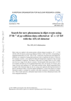 Search for new phenomena in dijet events using 37 fb−1 of pp collision data collected at √s = 13 TeV with the ATLAS detector