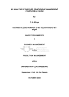 An analysis of supplier relationship management practices in Eskom