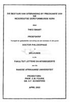 Die bestuur van uitbranding by predikante van die Nederduitse Gereformeerde Kerk