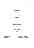 The use of consultants versus independent strategy formation for small and medium enterprises in Gauteng