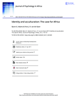 Identity and acculturation : the case for Africa