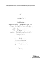 The role of open source software in higher education institutions