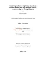 Fostering resilience in primary educators: resilient women and their ability to endure, recover and grow through trauma
