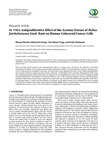 In vitro antiproliferative effect of the acetone extract of rubus fairholmianus gard. Root on human colorectal cancer cells