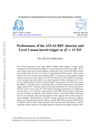 Performance of the ATLAS RPC detector and Level-1 muon barrel trigger at  √s = 13 TeV