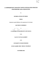 A comprehensive, holistic people integration process for mergers and acquisitions