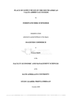Place of supply rules in the South African value-added tax system