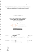 The effect of thoracic spinal manipulative therapy on lung function in subjects with thoracic facet syndrome