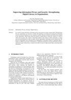 Improving information privacy and security : strengthening digital literacy in organisations