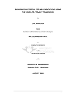 Ensuring succesful ERP implementations using the vision-to-project framework