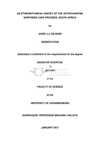 An ethnobotanical survey of the Agter-Hantam, Northern Cape Province, South Africa