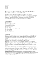 Physiotherapy and a Homeopathic Complex for Chronic Low Back Pain Due to Osteoarthritis: A Randomized, Controlled Pilot Study