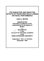 The subjective and objective effects of tinted spectacle lenses on visual performance