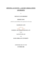 Opening accounts: a bank's obligations and rights