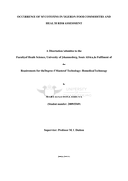 Occurrence of mycotoxins in Nigerian food commodities and health risk assessment