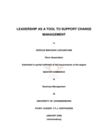 Leadership as a tool to support change management.