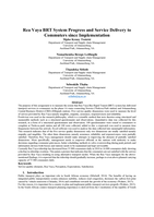 Rea Vaya BRT system progress and service delivery to commuters since implementation