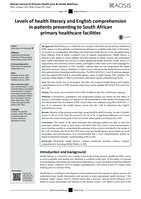 Levels of health literacy and English comprehension in patients presenting to South African primary healthcare facilities