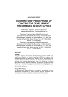 Contractors' perceptions of contractor development programmes in South Africa