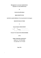 Management of curriculum implementation : implication for school effectiveness