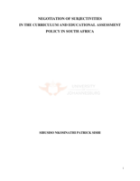 Negotiation of subjectivities in the curriculum and educational assessment policy in South Africa