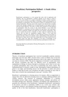 Beneficiary participation defined - a South Africa perspective