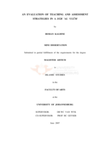 An evaluation of teaching and assessment strategies in a Dâr 'al 'Ulûm