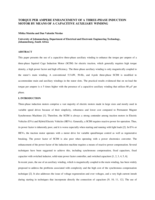 Torque per ampere enhancement of a three-phase induction motor by means of a capacitive auxiliary winding