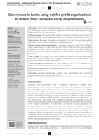 Governance in banks using not-for-profit organisations to deliver their corporate social responsibility