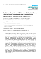 Resistance of lung cancer cells grown as multicellular tumour spheroids to Zinc sulfophthalocyanine photosensitization