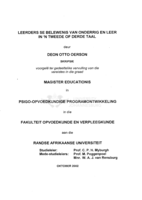 Leerders se belewenis van onderrig en leer in 'n tweede of derde taal