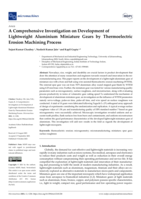 A comprehensive investigation on development of lightweight aluminium miniature gears by thermoelectric erosion machining process