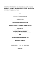 Marketing strategies in higher education with specific reference to public and private educational institutions within Gauteng, South Africa