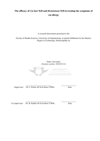 The efficacy of Cat hair 9cH and Histaminum 9cH in treating the symptoms of cat allergy