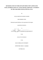 Determination of stream flow reduction associated with afforestation on a selected quaternary catchment of the Crocodile River, Mpumalanga