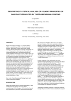 Descriptive statistical analysis of foundry properties of sand parts produced by three-dimensional printing
