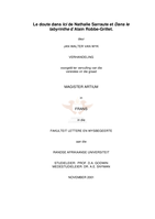 Le doute dans Ici de Nathalie Sarraute et Dans le labyrinthe d'Alain Robbe-Grillet