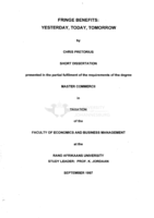 Fringe benefits : yesterday, today, tomorrow