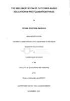 The implementation of outcomes-based education in the foundation phase
