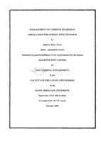 Management of curriculum design : implication for school effectiveness