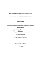 Measures to reduce structural unemployment in the post-apartheid era in South Africa