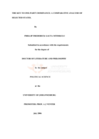 The key to one-party dominance: a comparative analysis of selected states