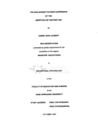 The adolescent father's experience of the abortion his partner had