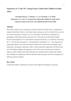 Experiences of ‘I’ and ‘We’ among former looked-after children in South Africa