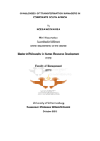 Challenges of transformation managers in corporate South Africa