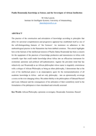 Paulin Hountondji, knowledge as science, and the sovereignty of African intellection
