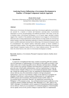 Analysing factors influencing e-government development in Zambia : a principal component analysis approach
